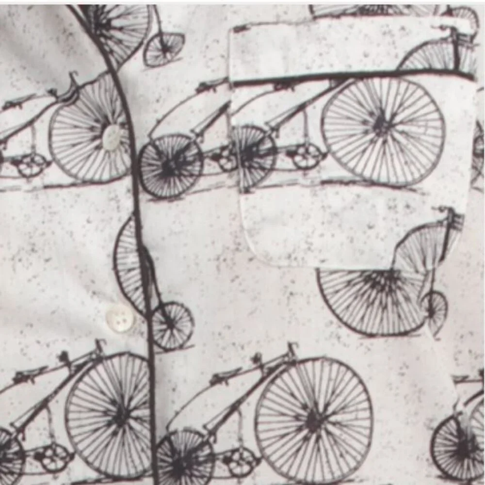 NWT CRAFTED BY MAHOGANY Cream/Black 2pc Cotton Bicycle Shorty Pajama Set - Picture 4 of 5